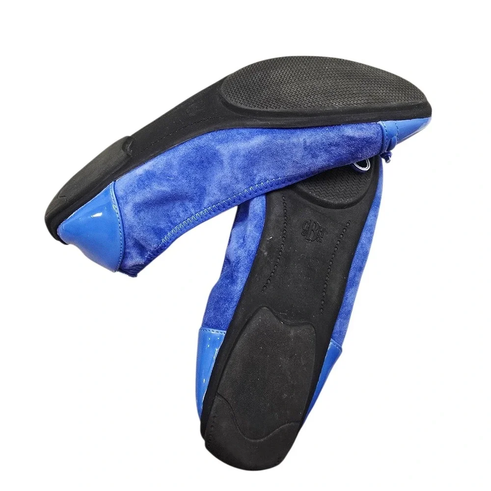 Blue Ballet Flats Size 8.5 Y2k Balletcore Coquette Preppy Classic Parisian